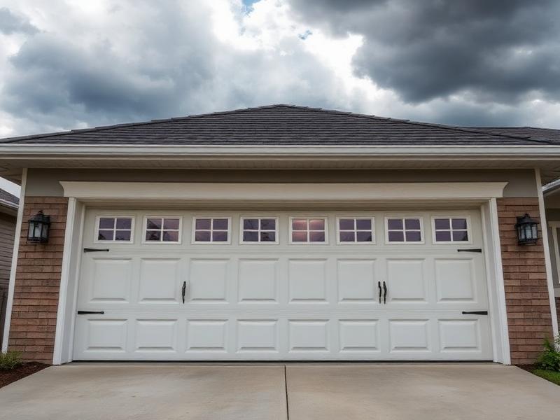 Carriage-style garage door prepared for storm season